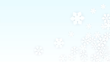 Naklejka premium Christmas Vector Background with Falling Snowflakes. Isolated on Red Background. Realistic Snow Sparkle Pattern. Snowfall Overlay Print. Winter Sky. Papercut Snowflakes.