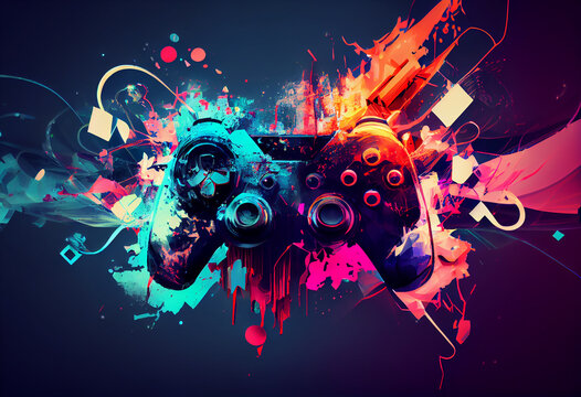 Abstract gaming joystick background,