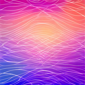 Abstract background with wavy and flowing lines using purple and soft orange colors. Luxury paper-cut background. Abstract decoration with AI Generated