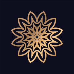 Abstract mandala golden with a black background elegant design