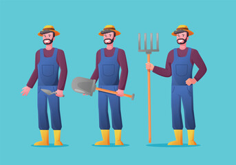 Gardener hobby and garden job vector illustration	