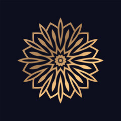Floral mandala background with golden arabesque pattern Arabic Islamic east style.
