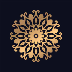 luxury mandala golden with a black background elegant design