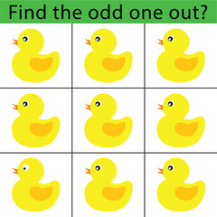 Find the odd one out vector illustration. Spot the difference.