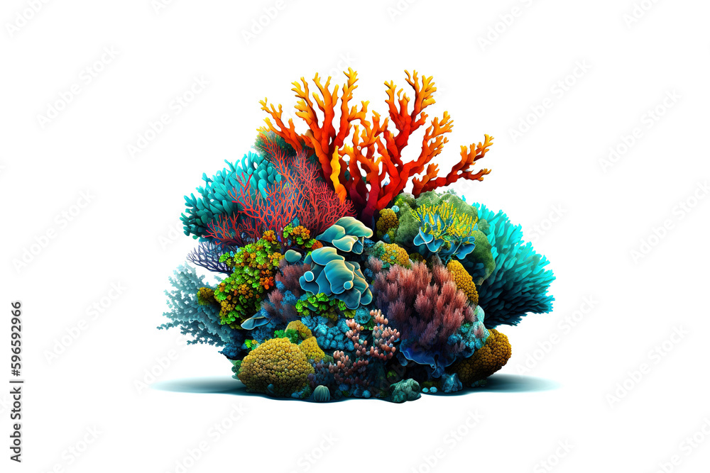 Poster reef is isolated on a white background. generated by ai