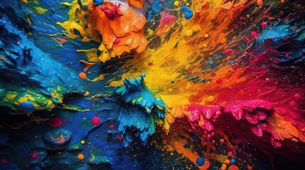 Obraz na płótnie Canvas Colorful Paint Texture Background. Generative AI