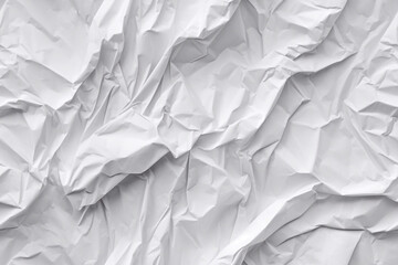 Fototapeta premium White crumpled paper seamless texture. Trendy 3d illustration for brochure, planner, flyer, music poster, invite. AI Generated