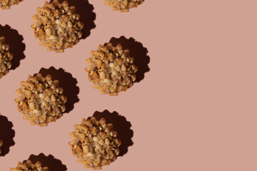 crispy biscuits with chocolate and nuts