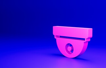 Pink Motion sensor icon isolated on blue background. Minimalism concept. 3D render illustration