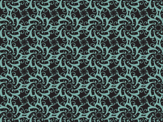 seamless pattern with twisted flowers