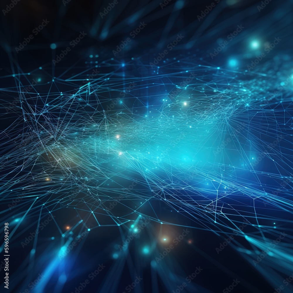 Poster digital cyberspace and digital data network connections concept. transfer digital data hi-speed inte