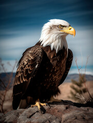 close-up of American eagle. generated with AI