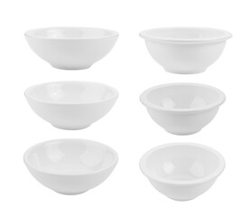 white ceramic bowl on transparent png