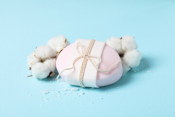 Concept of bath and skin care accessories - soap