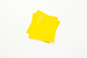 Concept of different office accessories - paper with clip
