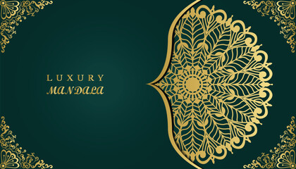 Classic royal ornamental mandala design background. Beautiful luxury vintage greeting and invitation card. Ornamental invitation card with floral mandala. 