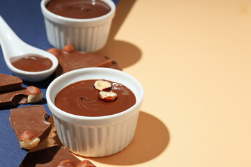 Tasty and delicious sweet food concept - chocolate paste