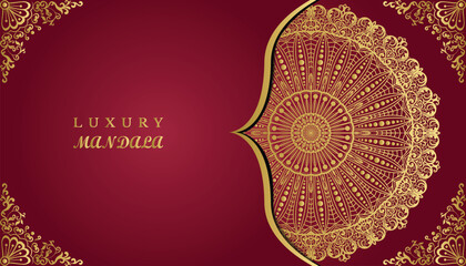 Classic royal ornamental mandala design background. Beautiful luxury vintage greeting and invitation card. Ornamental invitation card with floral mandala. 