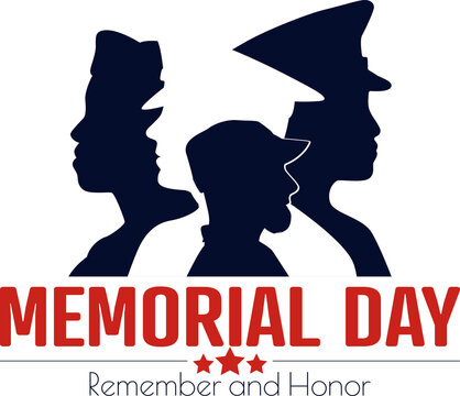 Memorial Day banner. Transparent background.