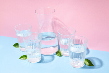 Concept of thirst and freshness, fresh water