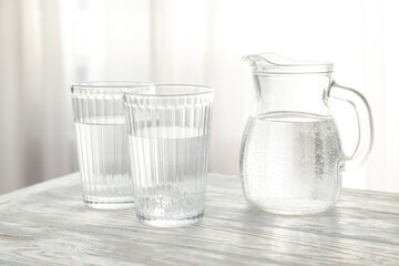 Concept of thirst and freshness, fresh water