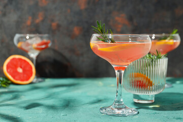 Grapefruit cocktail, alcohol or non alcoholic drink for party