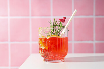 Grapefruit cocktail, alcohol or non alcoholic drink for party