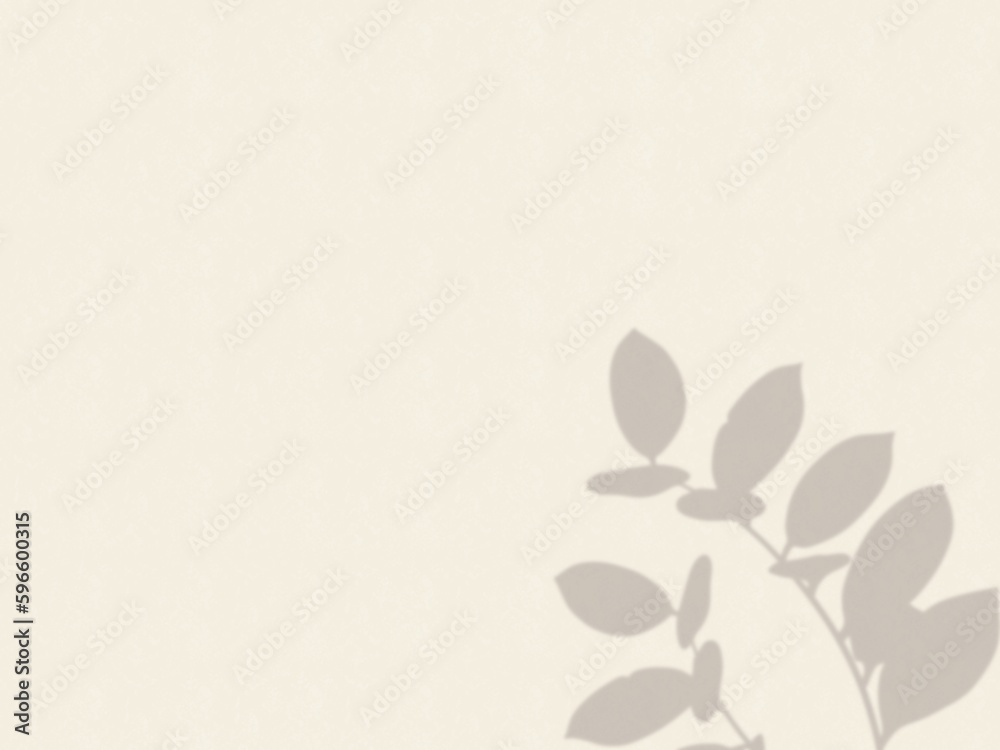 Poster Tree branch shadow on the wall pastel background