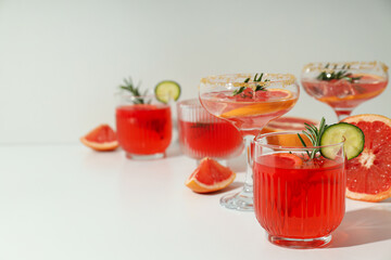 Grapefruit cocktail, alcohol or non alcoholic drink for party, space for text