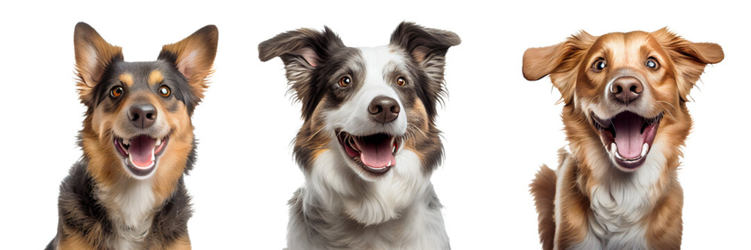 Cute dog on a transparent background (PNG) generative AI