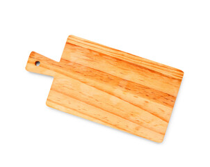 Wooden cutting board isolated on white background