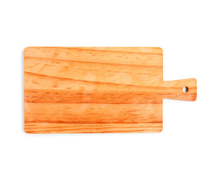 Wooden cutting board isolated on white background