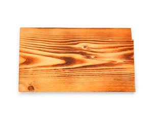 Empty wooden board isolated on white background