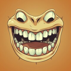 Cartoon mandible with teeth