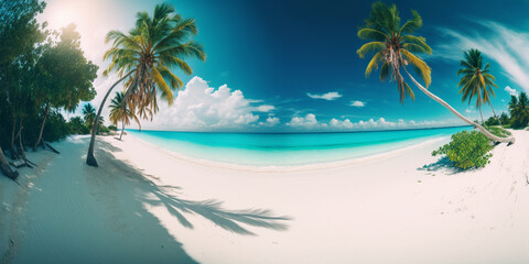 Fototapeta na wymiar Tropical beach. Created with generative Ai technology.