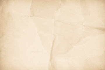 Cream paper old grunge retro rustic blank, crumpled paper texture background surface brown...