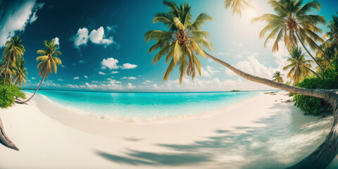 Tropical beach. Created with generative Ai technology.