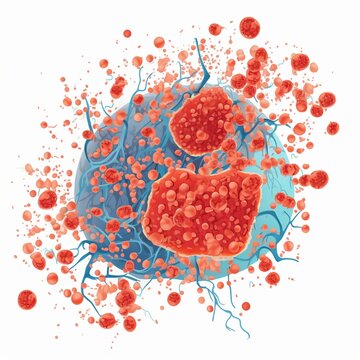 Cartoon lymph node with lymphocytes