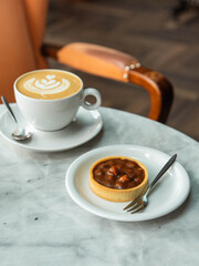 cup of coffee and cake for breakfast