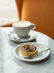 cup of coffee and cake for breakfast