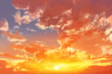 夕空　背景イラスト