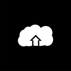 Upload from the cloud icon  isolated on black background
