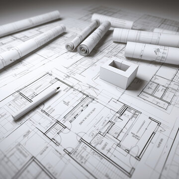 House project, house model and blueprint. Generative AI