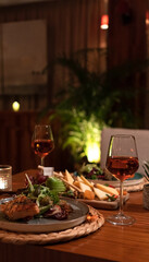 table setting in a restaurant
