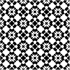 Monochrome pattern. Abstract texture for fabric print, card, table cloth, furniture, banner, cover, invitation, decoration, wrapping.seamless repeating pattern.Black and white color.