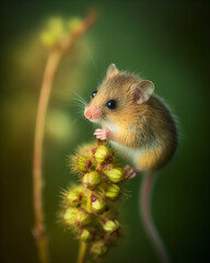 baby dormouse with a fuzzy tail Generative AI