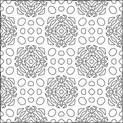  Modern stylish texture. Composition from regularly repeating geometrical element. Black and white pattern for web page, textures, card, poster, fabric, textile.. Vector illustrations.