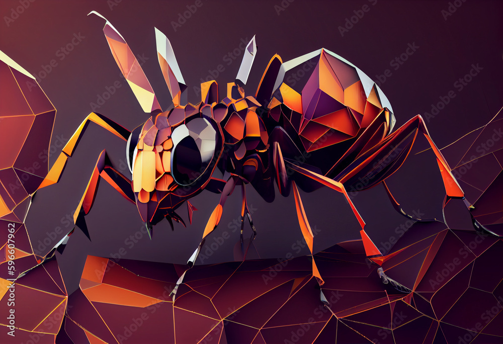 Poster Beautiful abstract illustration of an Bee background. Generative AI technology.
