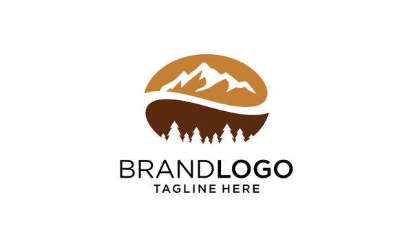 mountain and coffee logo badge inspiration
