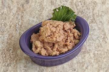 Liver pate in the bowl